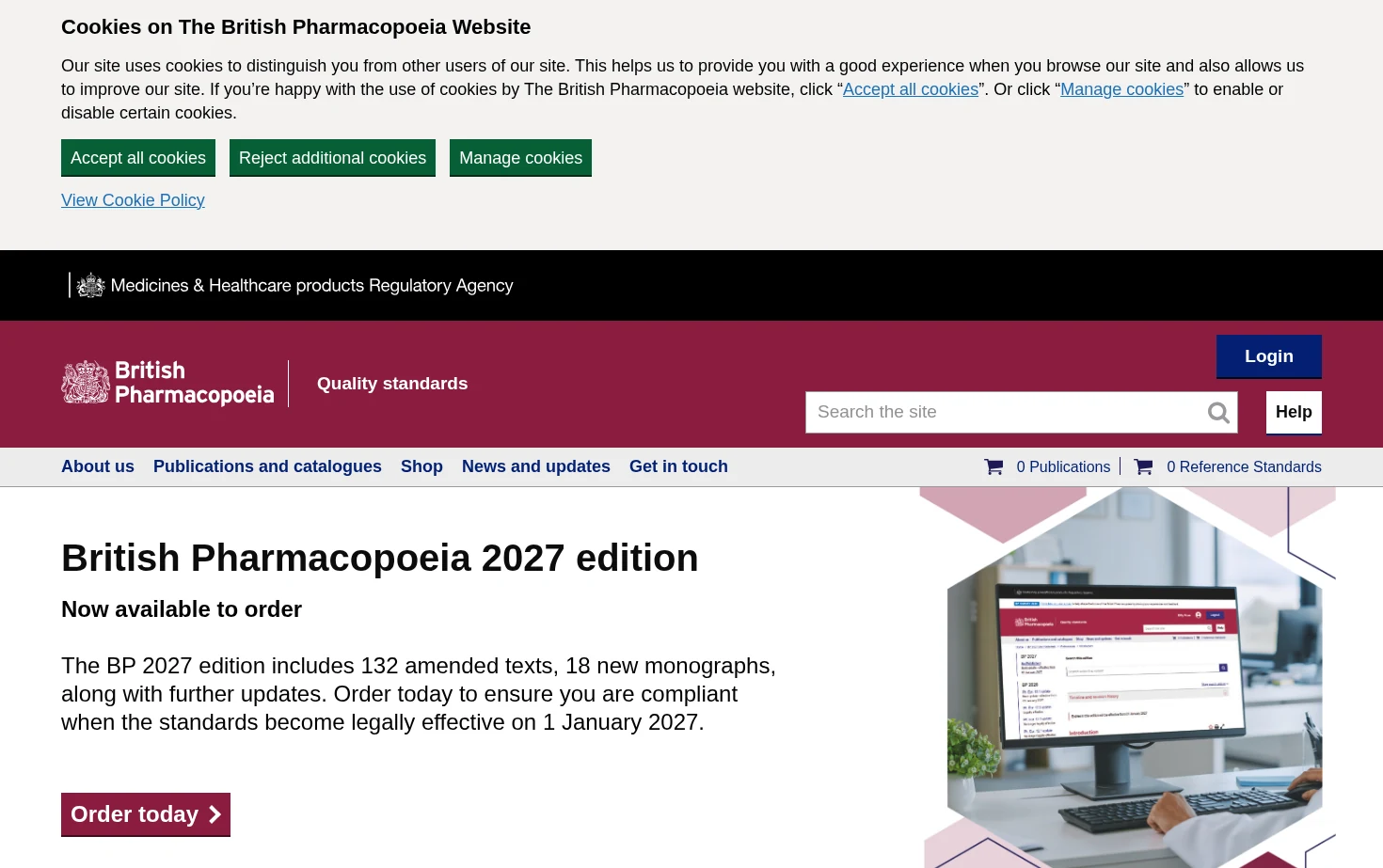 British Pharmacopoeia 页面快照